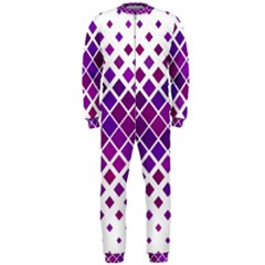 Pattern Square Purple Horizontal Onepiece Jumpsuit (men)  by Celenk