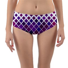 Pattern Square Purple Horizontal Reversible Mid-waist Bikini Bottoms by Celenk