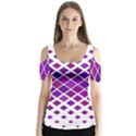 Pattern Square Purple Horizontal Butterfly Sleeve Cutout Tee  View1