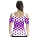 Pattern Square Purple Horizontal Butterfly Sleeve Cutout Tee  View2