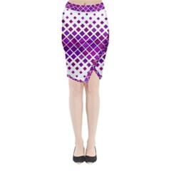 Pattern Square Purple Horizontal Midi Wrap Pencil Skirt by Celenk