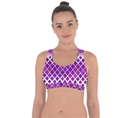 Pattern Square Purple Horizontal Cross String Back Sports Bra by Celenk