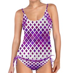 Pattern Square Purple Horizontal Tankini Set by Celenk