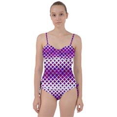 Pattern Square Purple Horizontal Sweetheart Tankini Set by Celenk