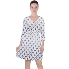 Star Pattern Decoration Geometric Ruffle Dress by Celenk