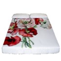 Flowers Poppies Poppy Vintage Fitted Sheet (Queen Size) View1