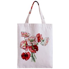 Flowers Poppies Poppy Vintage Zipper Classic Tote Bag by Celenk