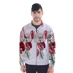 Flowers Poppies Poppy Vintage Wind Breaker (men) by Celenk