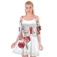 Flowers Poppies Poppy Vintage Cutout Spaghetti Strap Chiffon Dress by Celenk