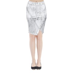 White Background Pattern Tile Midi Wrap Pencil Skirt by Celenk