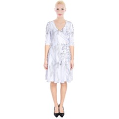 White Background Pattern Tile Wrap Up Cocktail Dress by Celenk