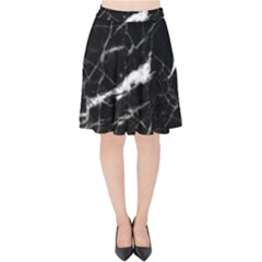 Black Texture Background Stone Velvet High Waist Skirt