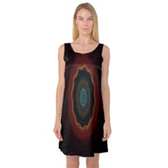 Cosmic Eye Kaleidoscope Art Pattern Sleeveless Satin Nightdress