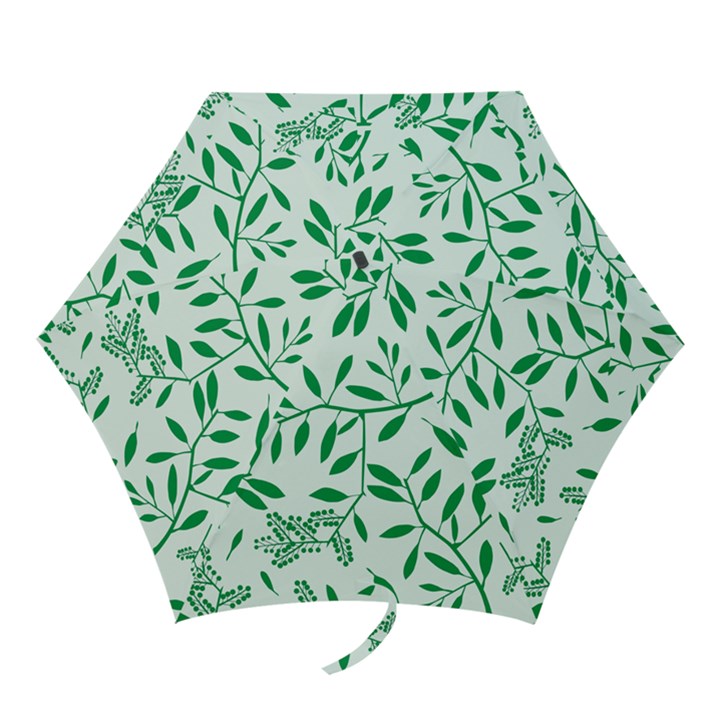 Leaves Foliage Green Wallpaper Mini Folding Umbrellas