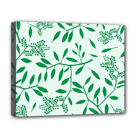 Leaves Foliage Green Wallpaper Deluxe Canvas 20  X 16   by Celenk