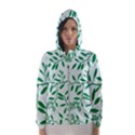 Leaves Foliage Green Wallpaper Hooded Wind Breaker (Women) View1