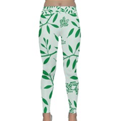 Leaves Foliage Green Wallpaper Classic Yoga Leggings by Celenk