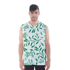 Leaves Foliage Green Wallpaper Men s Basketball Tank Top by Celenk