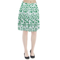 Leaves Foliage Green Wallpaper Pleated Skirt by Celenk