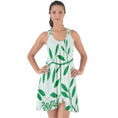 Leaves Foliage Green Wallpaper Show Some Back Chiffon Dress by Celenk