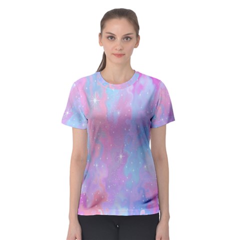 Space Psychedelic Colorful Color Women s Sport Mesh Tee by Celenk