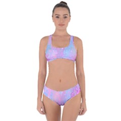 Space Psychedelic Colorful Color Criss Cross Bikini Set by Celenk