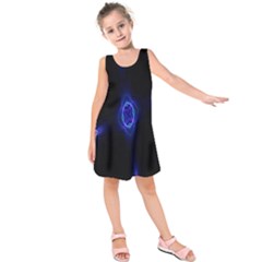 Lightning Kaleidoscope Art Pattern Kids  Sleeveless Dress by Celenk