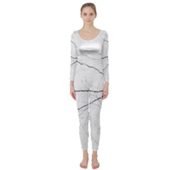 White Background Pattern Tile Long Sleeve Catsuit by Celenk