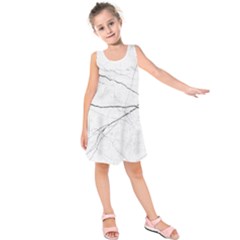 White Background Pattern Tile Kids  Sleeveless Dress by Celenk