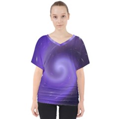 Spiral Lighting Color Nuances V-neck Dolman Drape Top by Celenk