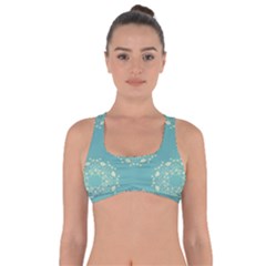 Floral Vintage Royal Frame Pattern Got No Strings Sports Bra by Celenk