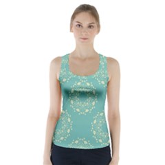 Floral Vintage Royal Frame Pattern Racer Back Sports Top by Celenk