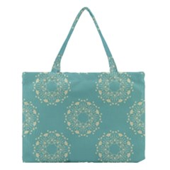 Floral Vintage Royal Frame Pattern Medium Tote Bag by Celenk