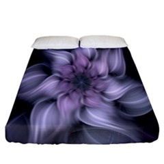 Fractal Flower Lavender Art Fitted Sheet (king Size) by Celenk