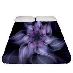 Fractal Flower Lavender Art Fitted Sheet (california King Size) by Celenk