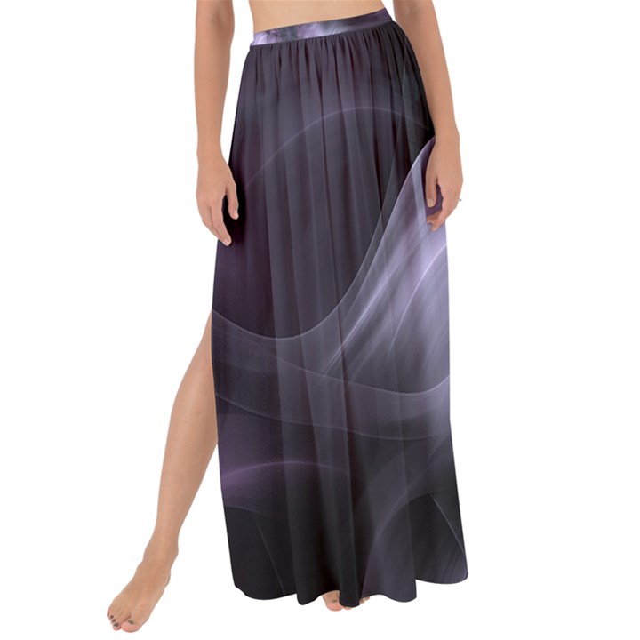 Fractal Flower Lavender Art Maxi Chiffon Tie-Up Sarong