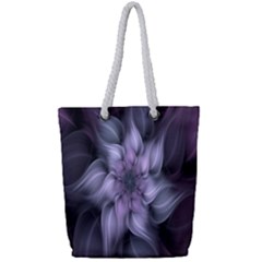 Fractal Flower Lavender Art Full Print Rope Handle Bag (small) by Celenk