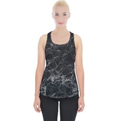 Black Texture Background Stone Piece Up Tank Top by Celenk