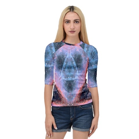 Sacred Geometry Mandelbrot Fractal Quarter Sleeve Raglan Tee by Celenk