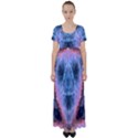 Sacred Geometry Mandelbrot Fractal High Waist Short Sleeve Maxi Dress View1