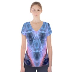 Sacred Geometry Mandelbrot Fractal Short Sleeve Front Detail Top by Celenk