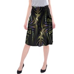 Fractal Braids Texture Pattern Midi Beach Skirt by Celenk