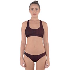 Grunge Brown Abstract Texture Cross Back Hipster Bikini Set by Celenk