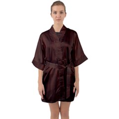 Grunge Brown Abstract Texture Quarter Sleeve Kimono Robe by Celenk