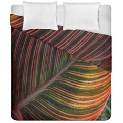 Leaf Colorful Nature Orange Season Duvet Cover Double Side (california King Size) by Celenk