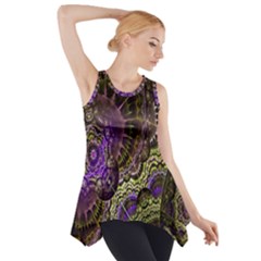 Abstract Fractal Art Design Side Drop Tank Tunic by Celenk