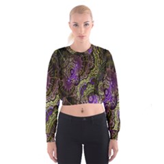 Abstract Fractal Art Design Cropped Sweatshirt by Celenk