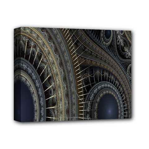 Fractal Spikes Gears Abstract Deluxe Canvas 14  X 11  by Celenk