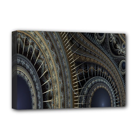 Fractal Spikes Gears Abstract Deluxe Canvas 18  X 12   by Celenk