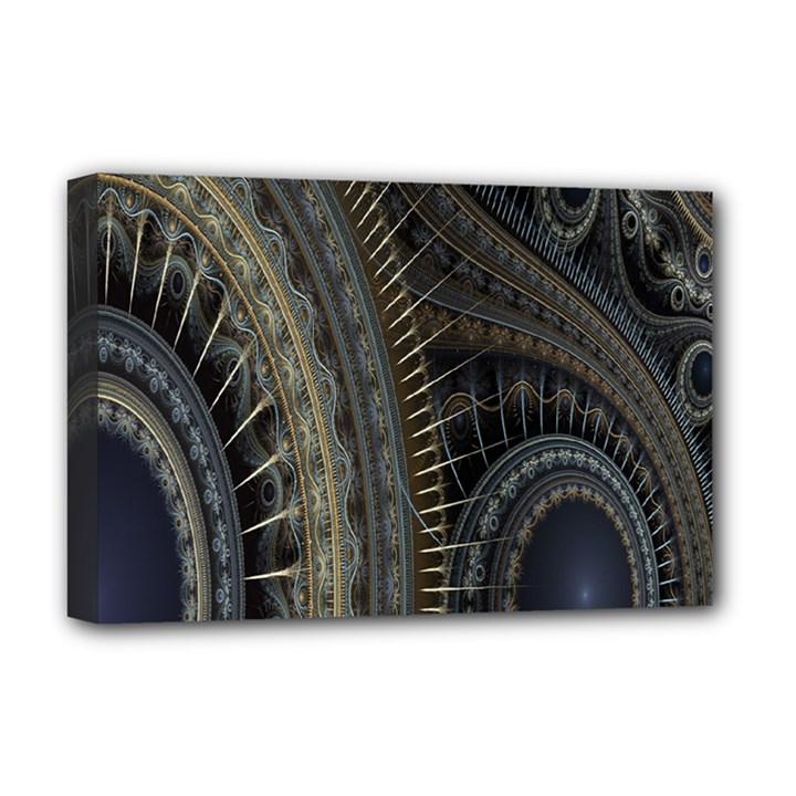 Fractal Spikes Gears Abstract Deluxe Canvas 18  x 12  